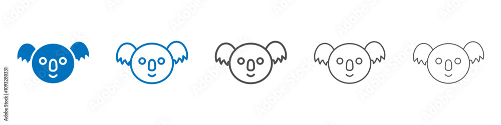 Koala head icon vector set collection for web Koala head icon vector set collection for web