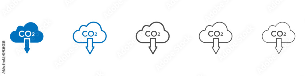 Low carbon dioxide icon vector set collection for web Low carbon dioxide icon vector set collection for web