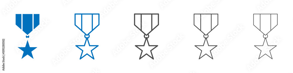 Military medal icon vector set collection for web Military medal icon vector set collection for web