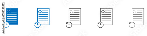 Medical history icon vector set collection for web