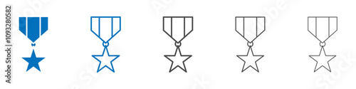 Military medal icon vector set collection for web