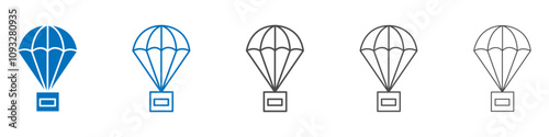 Parachute icon vector set collection for web