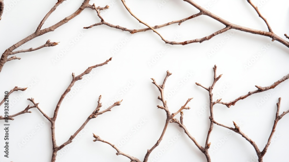 branches on white background with free space branches on white background with free space