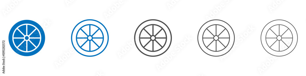 Tyre icon vector set collection for web Tyre icon vector set collection for web
