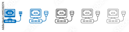 Ultrasonography icon vector set collection for web