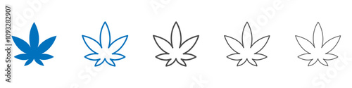 Weed icon vector set collection for web