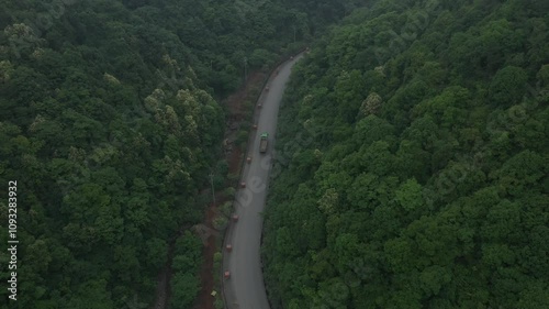 Aerial photography of the natural scenery in Lanxi , Zhejiang, China. High quality 4k footage