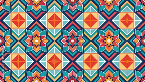 Modern Geometric Seamless Pattern AI Art - Rule of Thirds