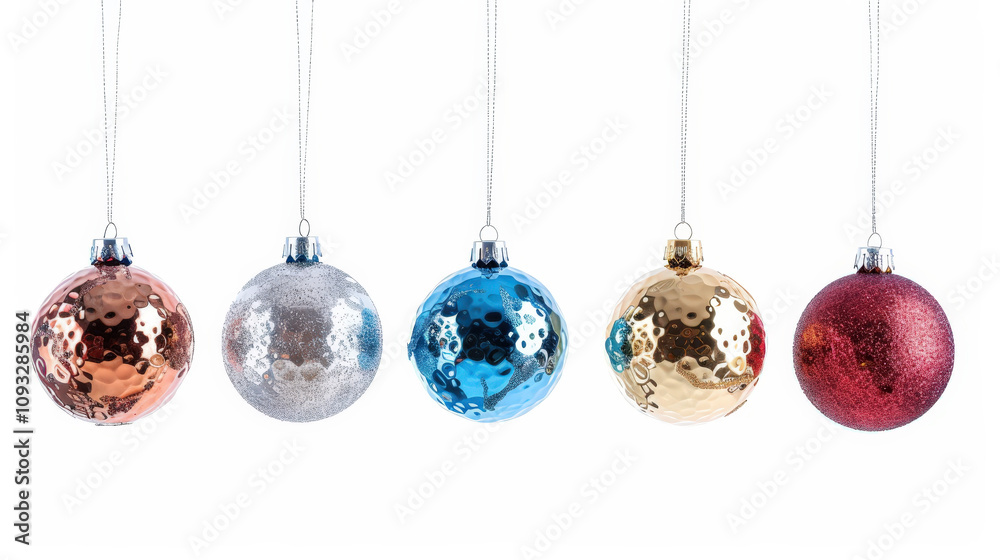 colorful christmas balls on white background colorful christmas balls on white background