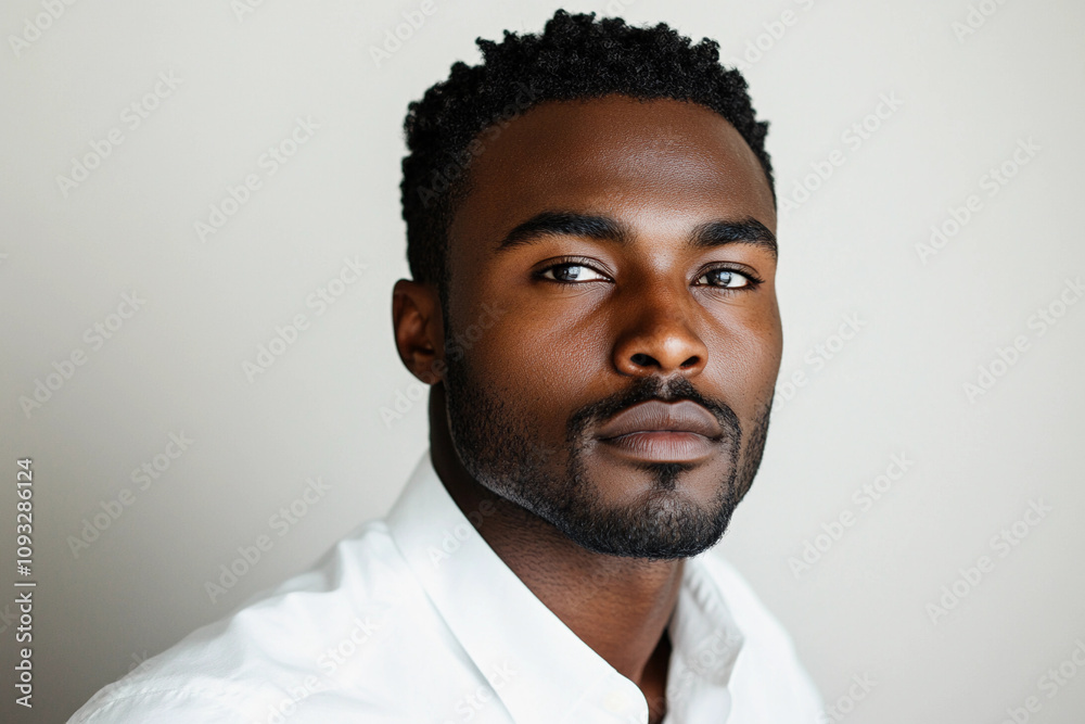 Headshot Business Man Isolated On White: Portrait of African American Headshot Male White, Headshot Male Suit, Headshot Studio, Headshot Professional. Headshot Business Man Isolated On White: Portrait of African American Headshot Male White, Headshot Male Suit, Headshot Studio, Headshot Professional.