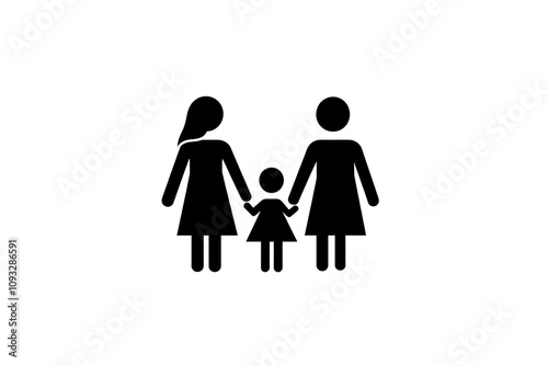 Icon of a family holding hands, symbolizing unity, care, and emotional connection.