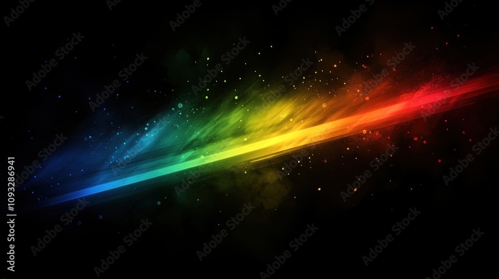 Rainbow Streak Across Dark Nebula: A Digital Abstract Rainbow Streak Across Dark Nebula: A Digital Abstract