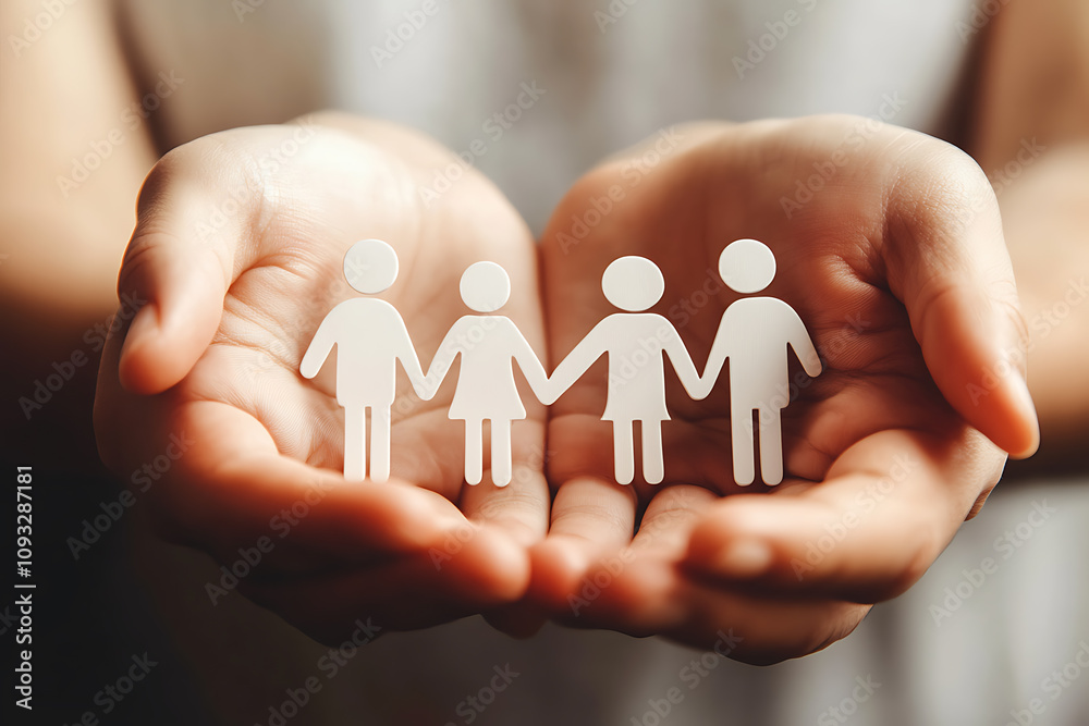 Icon of a family holding hands, symbolizing unity, care, and emotional connection. Icon of a family holding hands, symbolizing unity, care, and emotional connection.