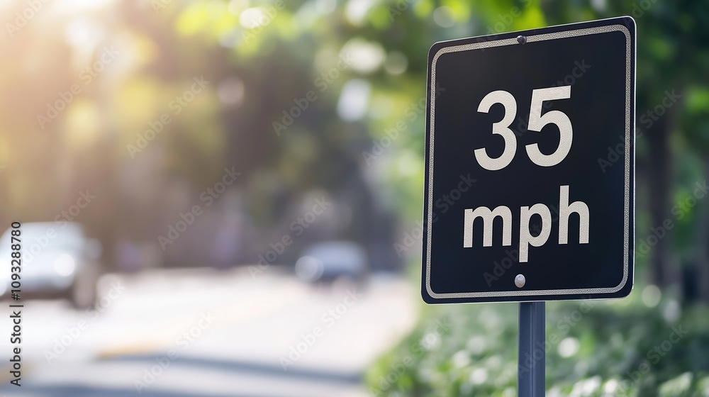 Speed limit sign displaying 35 mph on a rural road, emphasizing the importance of adhering to traffic regulations for safety and compliance. Speed limit sign displaying 35 mph on a rural road, emphasizing the importance of adhering to traffic regulations for safety and compliance.