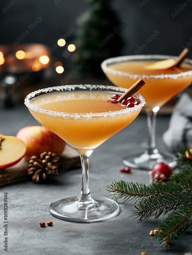 A stylish apple cider martini, perfect for fall-themed promotions, cocktail recipes, or festive celebration designs. A stylish apple cider martini, perfect for fall-themed promotions, cocktail recipes, or festive celebration designs.
