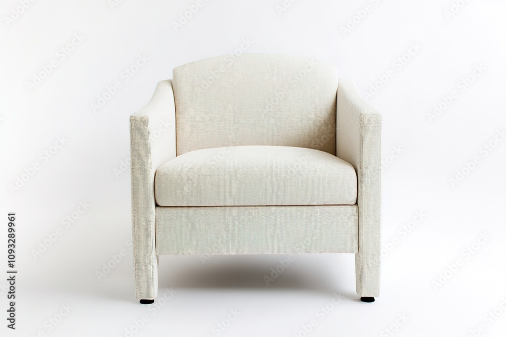 Fototapeta premium Minimalist white armchair on a plain background