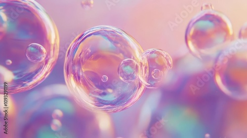 Beauty and makeup themed background illustration with skin care bubbles.