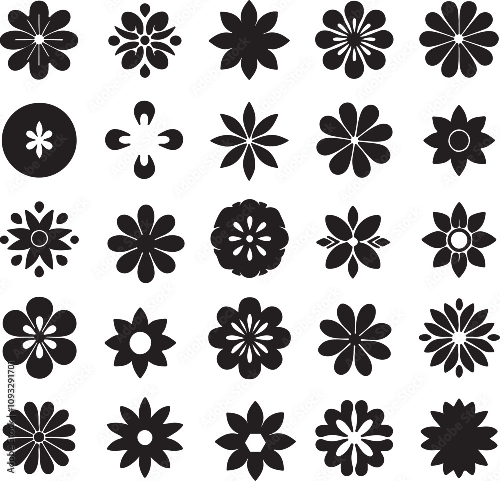Flower silhouette bundle vector and illustration design. Flower silhouette bundle vector and illustration design.