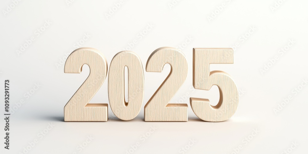 Wooden numbers display the year 2025, symbolizing upcoming trends and opportunities. Wooden numbers display the year 2025, symbolizing upcoming trends and opportunities.