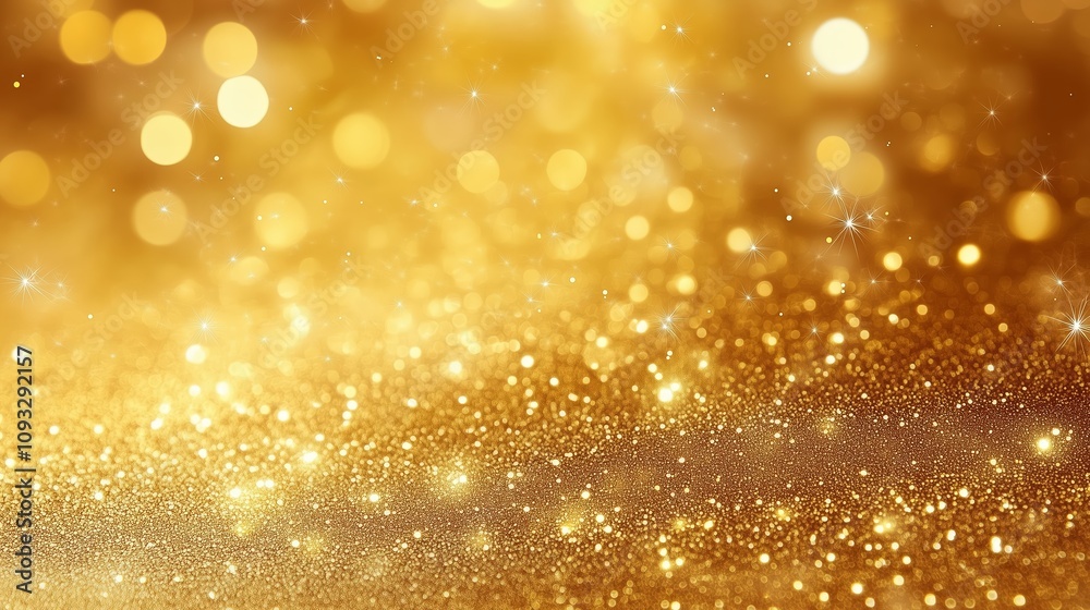 Abstract golden background with bokeh effect and shining defocused glitters. Festive gold texture for Christmas, New Year, birthday, celebration, greeting, victory, success, magic party. Abstract golden background with bokeh effect and shining defocused glitters. Festive gold texture for Christmas, New Year, birthday, celebration, greeting, victory, success, magic party.