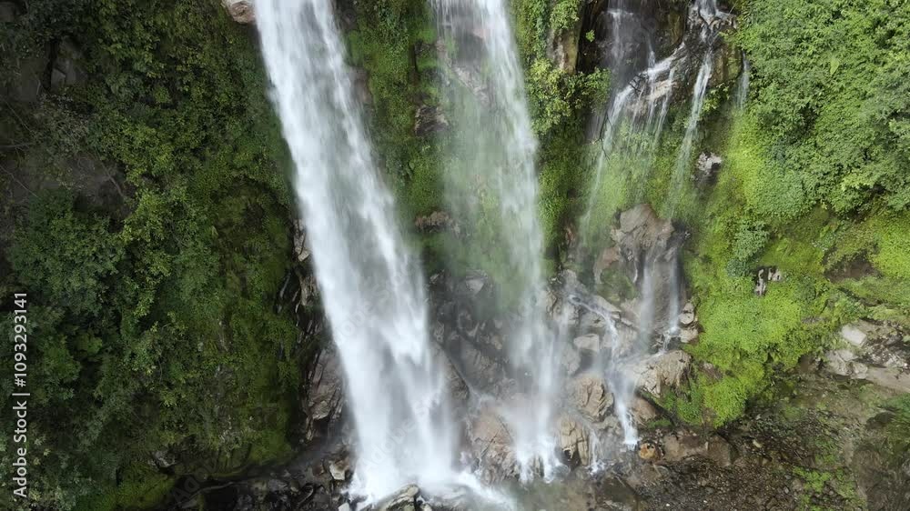 aerial view of waterfall in Makwanpur, Nepal. aerial view of waterfall in Makwanpur, Nepal.