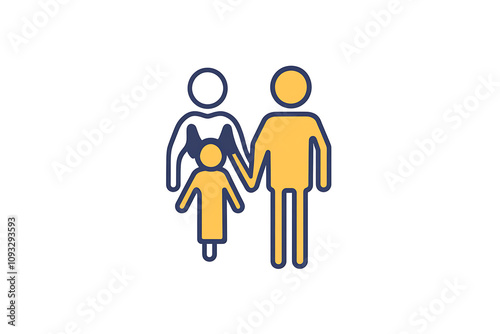  Icon of a family holding hands, symbolizing unity, care, and emotional connection. 