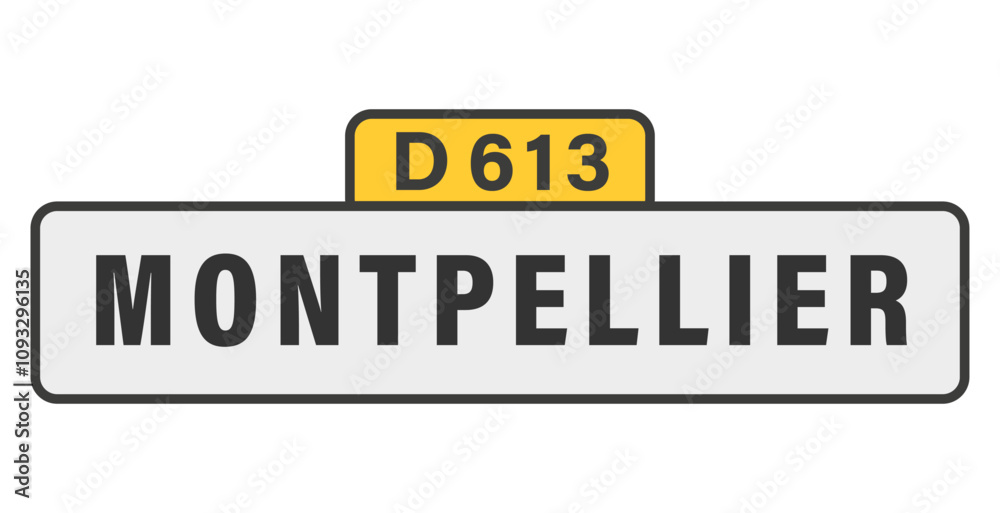 MONTPELLIER, D613, panneau entrée d'agglomération, (symbolique) MONTPELLIER, D613, panneau entrée d'agglomération, (symbolique)