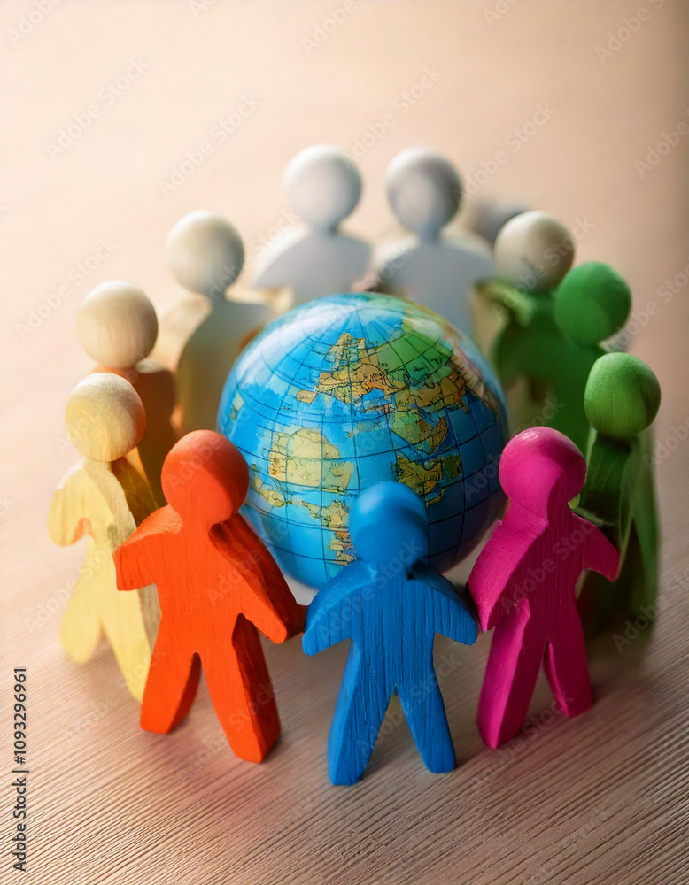 People surrounded a green Globe world planet earth. Diplomacy and crowdfunding. Concept of cooperation and collaboration of people and countries around the world. Outsourcing and joint work on project People surrounded a green Globe world planet earth. Diplomacy and crowdfunding. Concept of cooperation and collaboration of people and countries around the world. Outsourcing and joint work on project