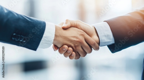 Business Professionals Shaking Hands in an Office Setting, Representing Collaboration, Trust, Growth, and Partnership in a Modern Corporate Environment