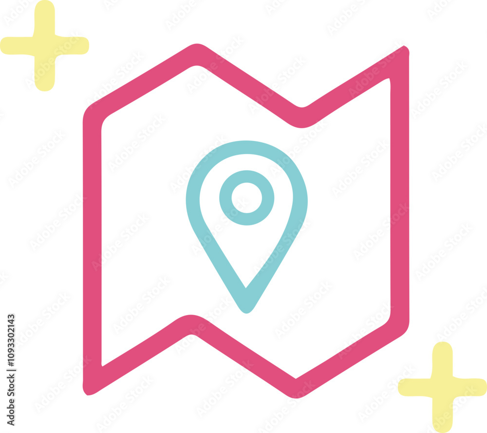 Location Map Colorful Line Art Icon Sign Symbol Location Map Colorful Line Art Icon Sign Symbol