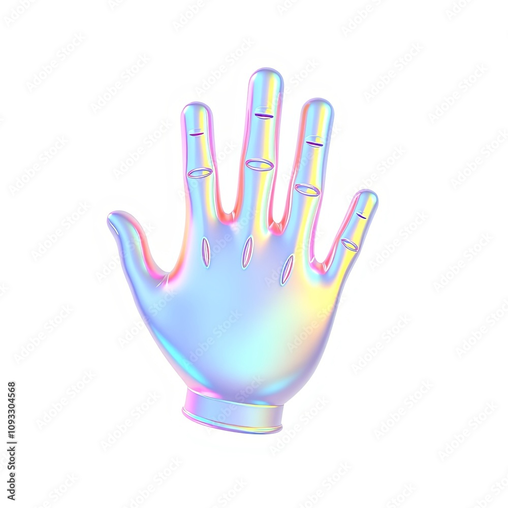 Iridescent Backhand Icon in Joyful Holographic Style with Color-Shifting Detail for Captivating Design Iridescent Backhand Icon in Joyful Holographic Style with Color-Shifting Detail for Captivating Design