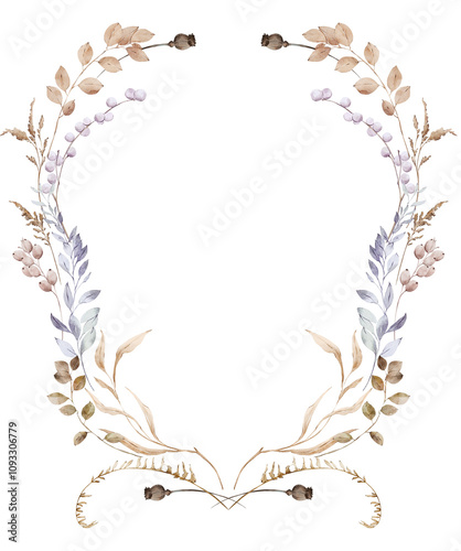 Obraz na płótnie Watercolor floral frame
