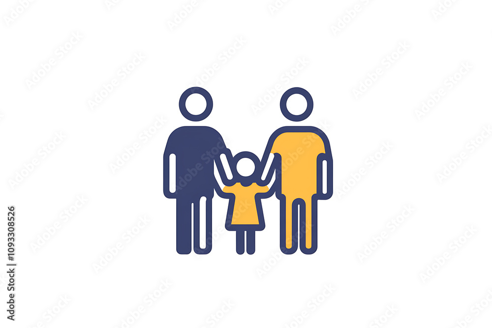 Icon of a family holding hands, symbolizing unity, care, and emotional connection. Icon of a family holding hands, symbolizing unity, care, and emotional connection.