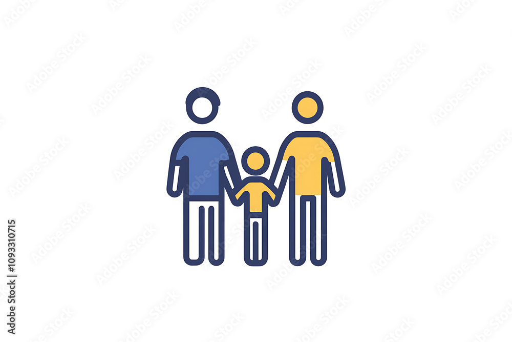 Icon of a family holding hands, symbolizing unity, care, and emotional connection. Icon of a family holding hands, symbolizing unity, care, and emotional connection.