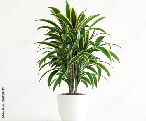 entirely white potted Dracaena lutea