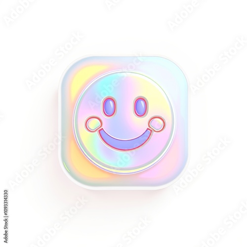 3D Holographic Icon of Work Resolution with Iridescent Color-Shifting Aesthetic for Joyful Delightful Design Applications