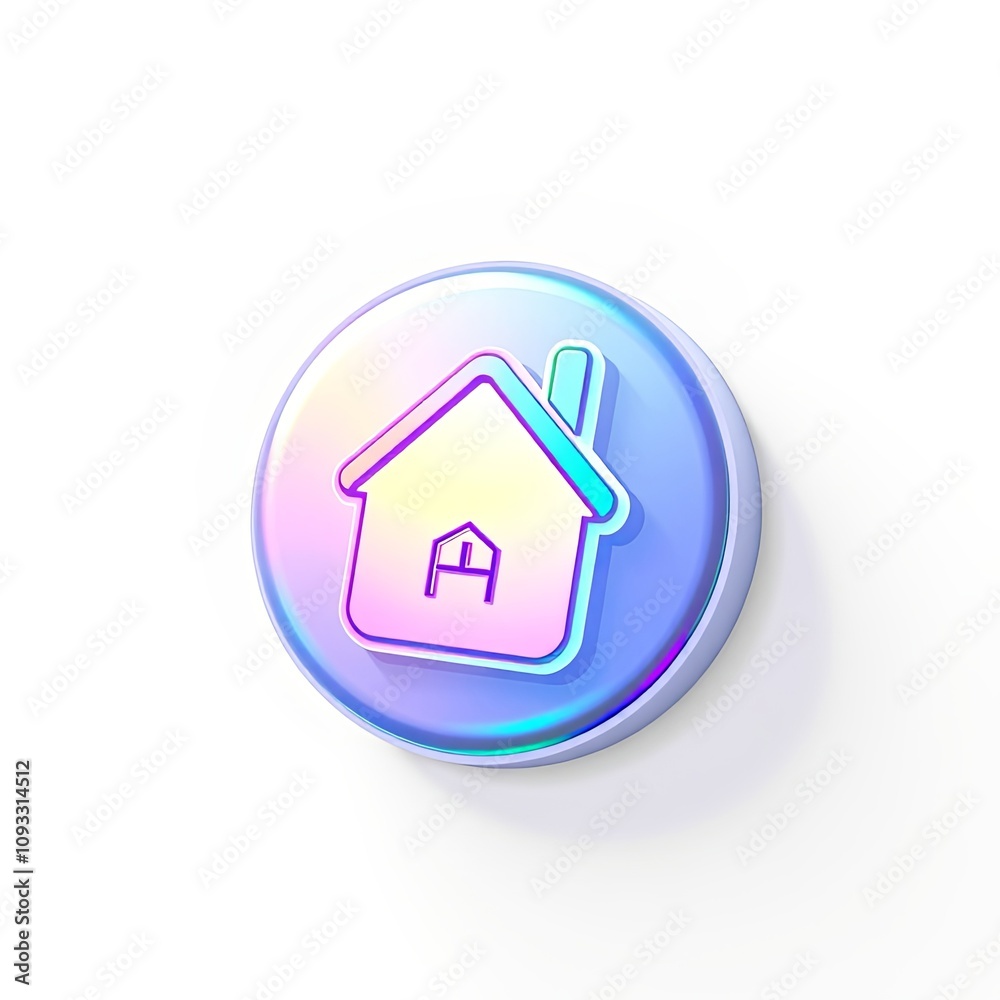 3D Holographic Icon of Project Completion in Joyful Iridescent Style for Marketing Materials with Copy Space 3D Holographic Icon of Project Completion in Joyful Iridescent Style for Marketing Materials with Copy Space