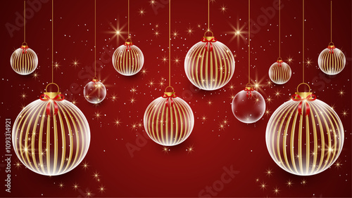 Red White and Gold Background for Season Celebration Christmas With 3d Element. Design Illustration for Cover, Print, Poster, Wallpaper, Background, Banner, Pamphlet, Presentation