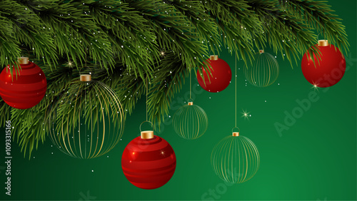 Green Red and Gold 3d Christmas Holiday's Background With Season Wishes and Border Decorated With Berries, Stars and Candy Canes. For Background, Banner, Pamphlet, Certificate and Presentation