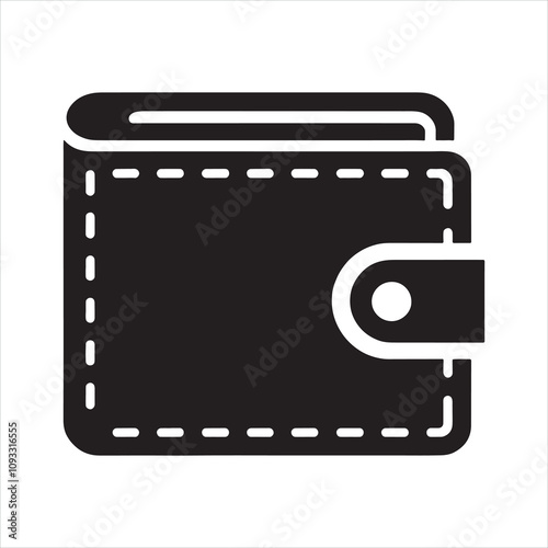 Wallet Icon silhouette on white background
