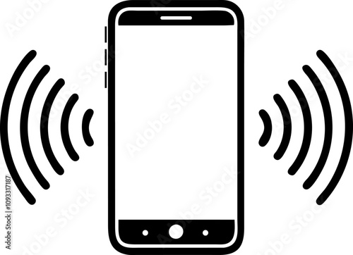 Smartphone ringing or vibrating icon vector, Mobile phone vibrating icon vector ringtone symbols, Smartphone vector icon
