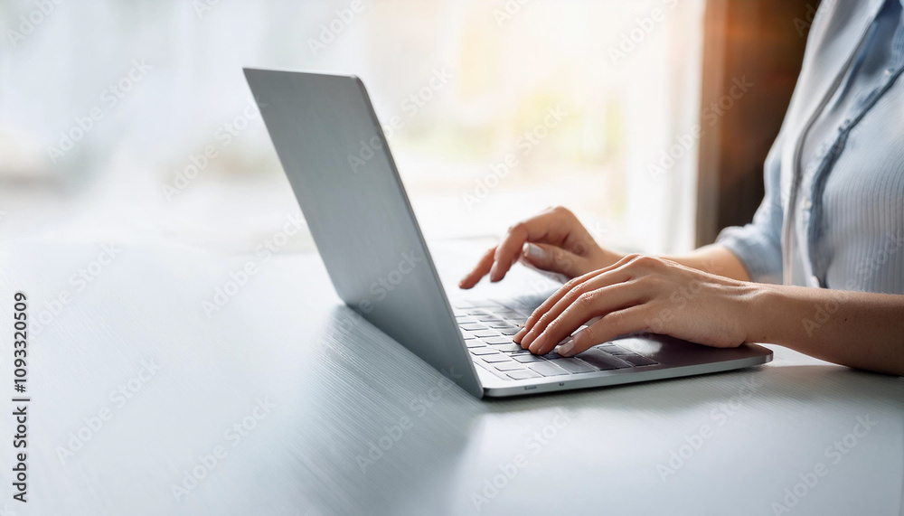 Typing on laptop closeup, chatting in Facebook, meeting website. Blogger, journalist writing new article.
Typing on laptop closeup, chatting in Facebook, meeting website. Blogger, journalist writing new article.