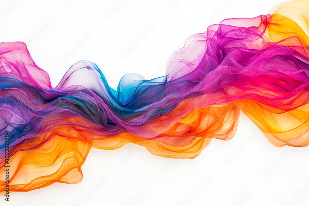 Colorful flowing fabric creates an artistic wave of vibrant hues, perfect for backgrounds and design projects. Colorful flowing fabric creates an artistic wave of vibrant hues, perfect for backgrounds and design projects.