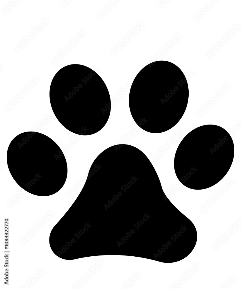 Dog paw print clip art design on plain white transparent isolated background for card, shirt, hoodie, sweatshirt, apparel, card, tag, mug, icon, poster or badge Dog paw print clip art design on plain white transparent isolated background for card, shirt, hoodie, sweatshirt, apparel, card, tag, mug, icon, poster or badge