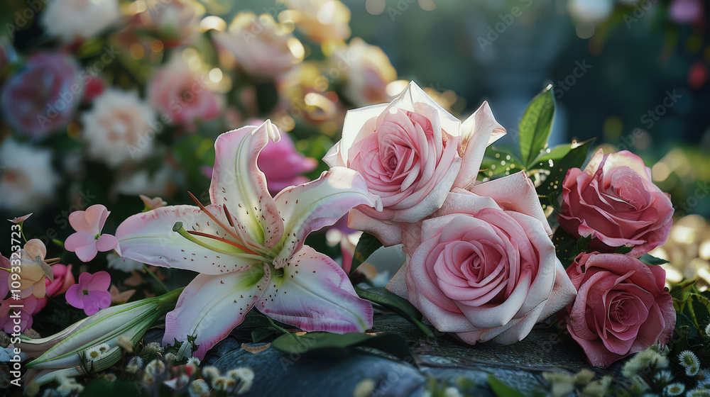 Fototapeta premium pink flowers in the garden