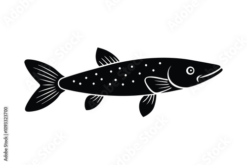 Cute Pike Fish Vector Illustration