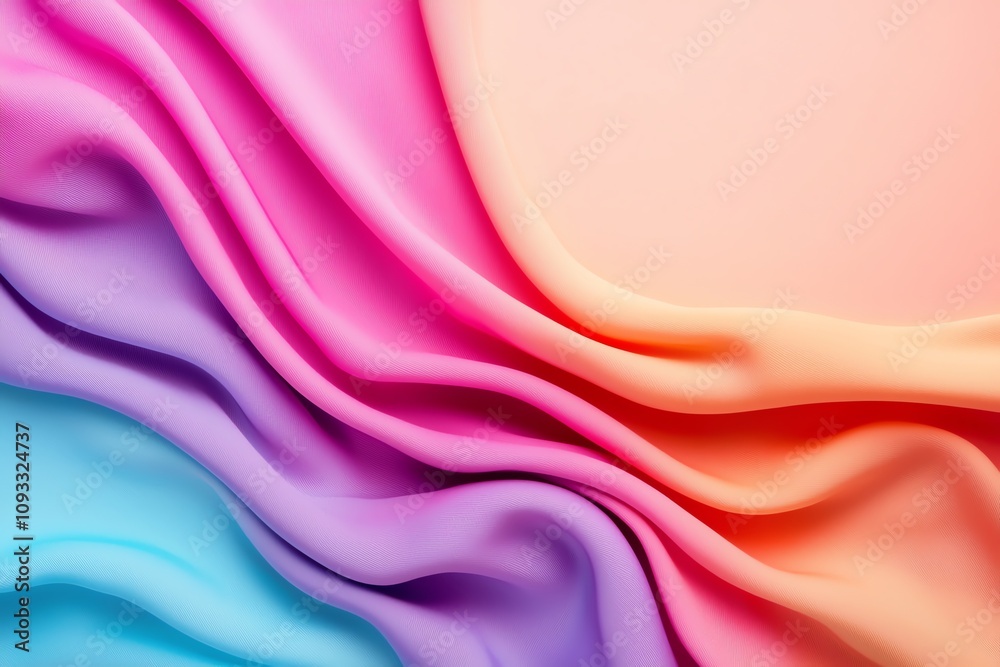 Vibrant waves of fabric in pastel colors create a soft and flowing aesthetic, perfect for backgrounds and design projects. Vibrant waves of fabric in pastel colors create a soft and flowing aesthetic, perfect for backgrounds and design projects.