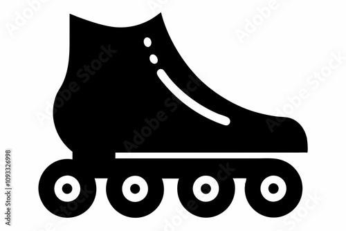 Roller Skate vector black silhouette on a white background