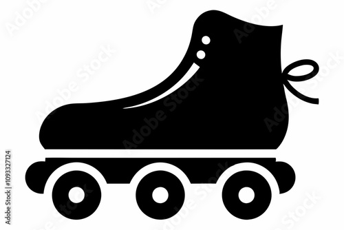 Roller Skate vector black silhouette on a white background