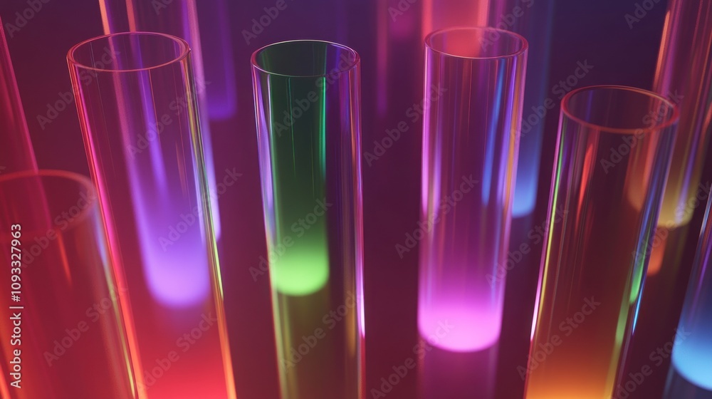 Illuminated Glass Tubes Abstract Colorful Design Illuminated Glass Tubes Abstract Colorful Design